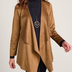 Soft Surroundings Faux Suede Open Front Jacket